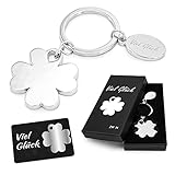 🎁 GESCHENKIDEE MIT LIEBE: Der schicke Kleeblatt Schlüsselanhänger ist das kleine Glück am Schlüsselbund. Er passt auf die beste Freundin, Freund, Mutter, Vater, Kind / Kinder, Bruder & Schwester, Mama & Papa, Oma & Opa auf und spendet Glück