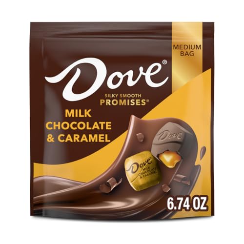 DOVE PROMISES Milk Chocolate & Caramel Candy, 6.74 Oz Bag (Pack of 8)