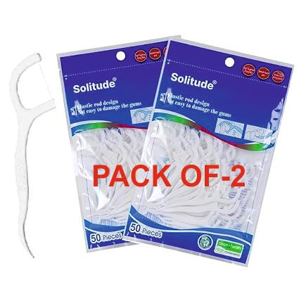 BEAUTY BRIGHT 3 in 1 Tooth Cleaning Dental Floss Toothpicks Plastic Set for Clean Teeth Fresh Breath and Healthy Gums, 100 Piece Set (White)