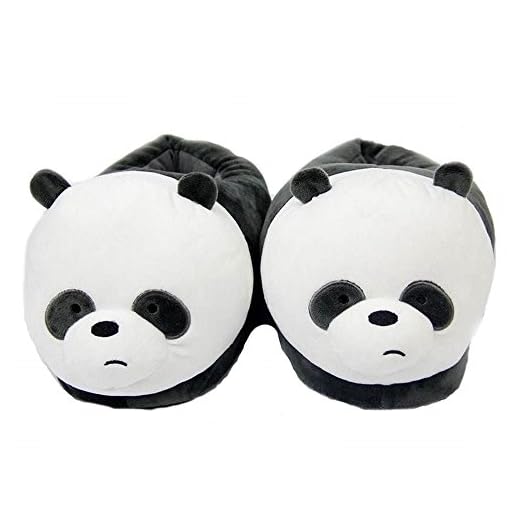 Pantofole Ciabatte Invernali Antiscivolo peluches Animali Kigurumi Imbottite Scarpe Morbido da Carnevale-Large(39-45)-Panda2