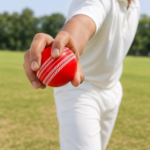 Image of I-10 Rubber Cricket Ball for Practice and Training | Synthetic Rubber Cricket Ball | High Bounce Cricket Practice Ball | Indoor Outdoor Use | Durable Cricket Coaching Ball | 110-120 g |