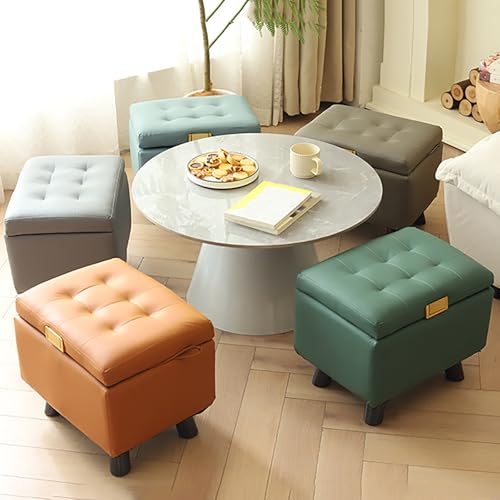 Reposapiés otomano con mango de metal de diseño elegante y compacto 5