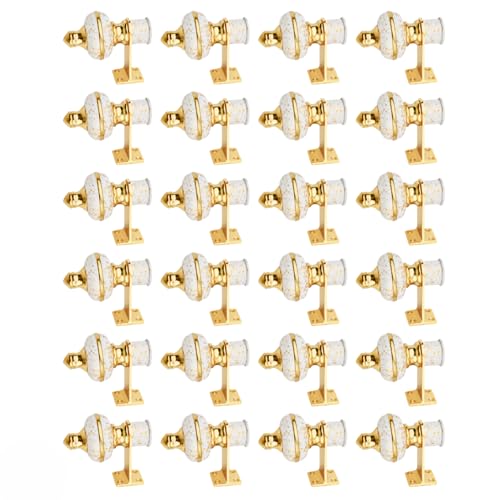 Image of Stylish Curtain Hooks /Curtain Knobs /Rod Rail Bracket for Home White Gold Finish (24P, White Gold)