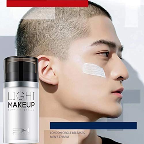 Men's Revitalising Nourishing Tone Up BB Cream Face Moisturizer, Light Makeup Dawdler Cream Lazy Concealer, Advanced Tone-Up Enhancer BB Cream, Brightening Skin, Moisturizing and Oil Control (White)