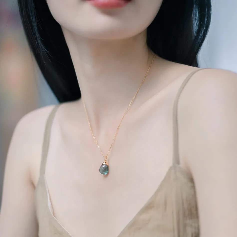 Collier améthyste verte goutte argent 925 accessoire style chic