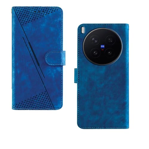 Image of amazon basics Vivo X300 Pro 5G Flip Cover | Card Pockets Wallet & Stand | Flip Cover for Vivo X300 Pro 5G (Executive Blue)