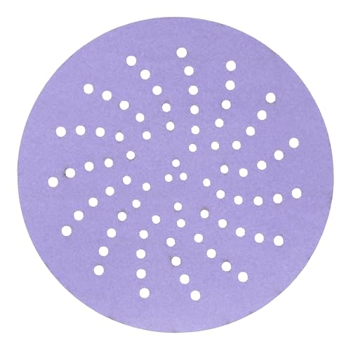 Image of 3M Cubitron II Hookit Purple Clean Sanding Abrasive Disc 31467, 3 in, 800+ Grade, Pack of 50 Discs, Virtually Dust-Free, High Performance, Long Lasting, Multi-Hole Pattern, for Automotive Sanding