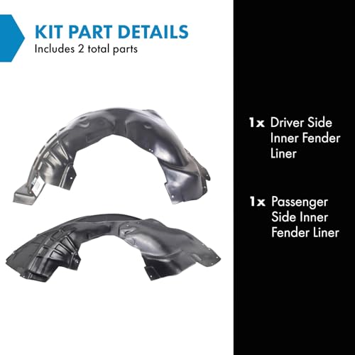 Image of TRQ Inner Fender Liner Set Compatible with 2008-2012 Jeep Liberty CH1248146 CH1249146