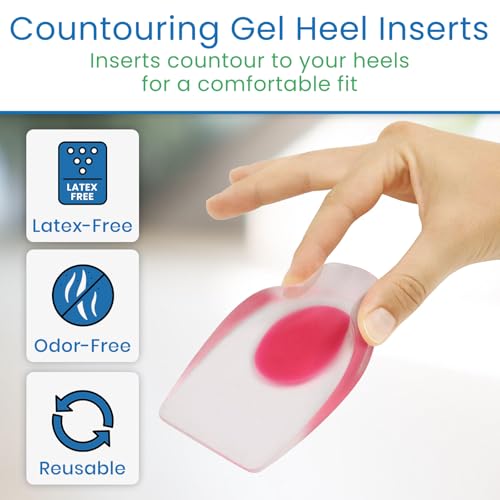 Image of ViveSole Heel Cups for Heel Pain Relief (3 Pairs) - Gel Cushion Inserts