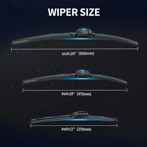 Image of Front and Rear Windshield Wipers for Jaguar F-PACE 2017-2025 | Streak-Free Front and Back Wiper Blades for fpace f pace Assembly All-Season OEM Automotive Replacement Accessories