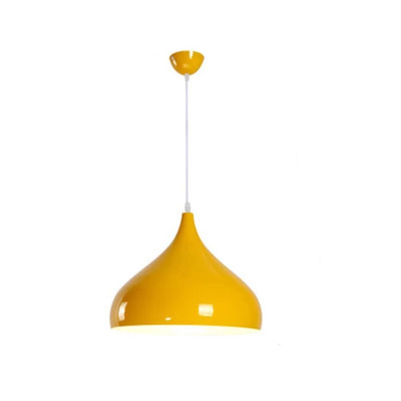HUAYUSEDF Modern Industrial Metal Pendant Lamp Chandelier Hanging Lighting Ceiling Fixture E27 Compatible for Kitchen Study(1yellow,42cm)