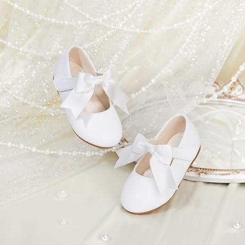 Image of PHIRAMIN Tollder Girl Dress Shoes - Little Girl Ballet Flats for Wedding Party