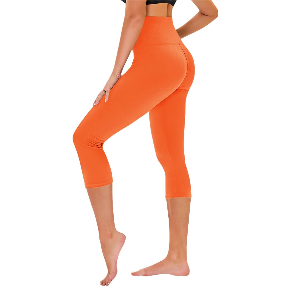 TNNZEET Capri Leggings for Women - Tummy Control High Waisted Soft Yoga Pants for Gym Workout