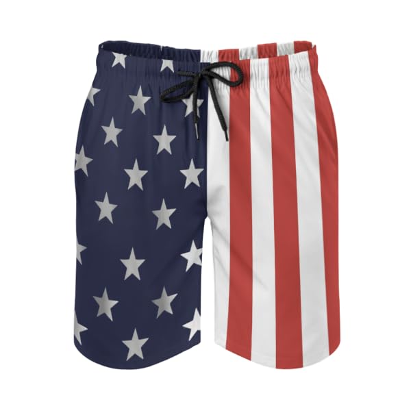 Mens American Flag Swim Trunks with Compression Liner 4th of July Patriotic Bathing Suit Quick Dry 2 in 1 Board Shorts2
