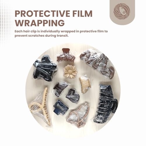 Image of Hair Claw Clips for Women and Girls | 3 Large & 3 Small Strong Grip Matte Clutcher (Mix 6 pc)