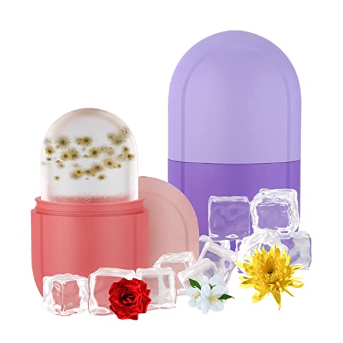 2 PCS Ice Roller For Face And Eye Ice Face Roller Face Ice Roller Skin Care Kit Reusable Beauty Ice Facial Roller Silicone Ice Stick Mold Face Ice Mold Icing Tool Facial Ice Sphere Face Massage