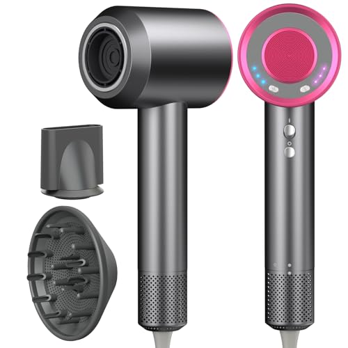 AIUNAOM Phon Capelli Professionale 160.000 giri/min- 500 Milioni Di Ioni Negativi, Accessori Magnetici, 3 Impostazioni Di Velocità e 4 Regolazioni Di Temperatura,Per Animali, Salone e Casa