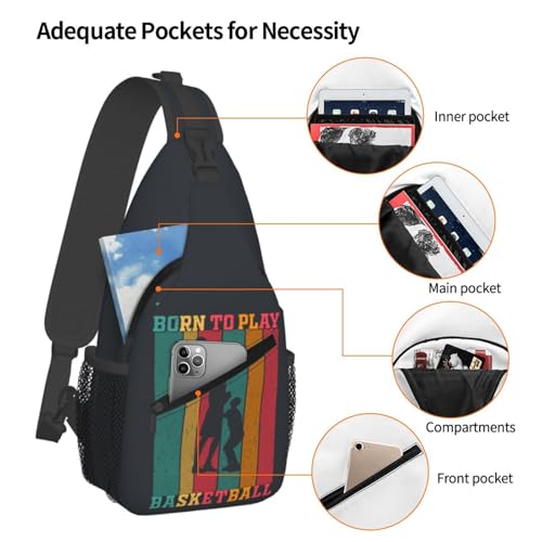 Eat Sleep Basketball Repeat Cross Chest Bag Large Capacity Bag Travel Hiking Crossbody Bag Daypack for Women Men3