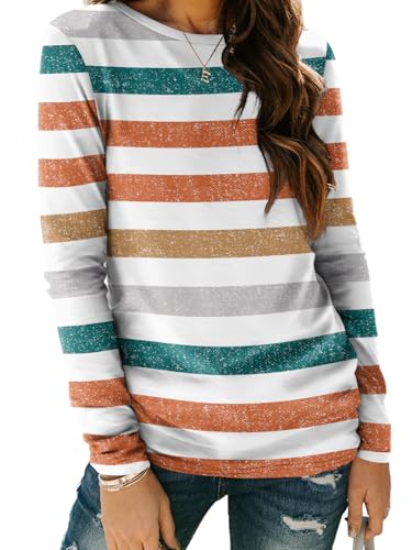 Image of AUTOMET Women's Long Sleeve Crewneck Shirts Casual Basic Tops
