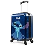 Disney Stitch Suitcase Set or Individual, Hard Shell Suitcase with Wheels 28L, 50L or 91L, 4 Wheels (Navy Stitch Small)