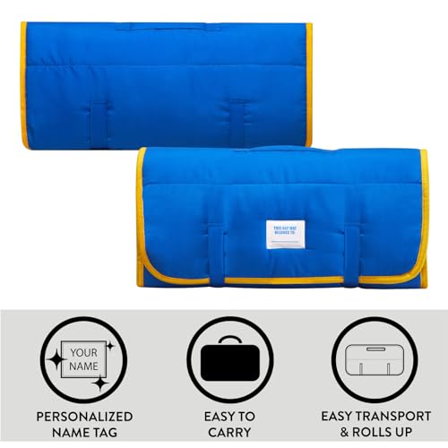 Image of Super Soft Plush Toddler Quilted Nap Mat with Built in Blanket and Pillow