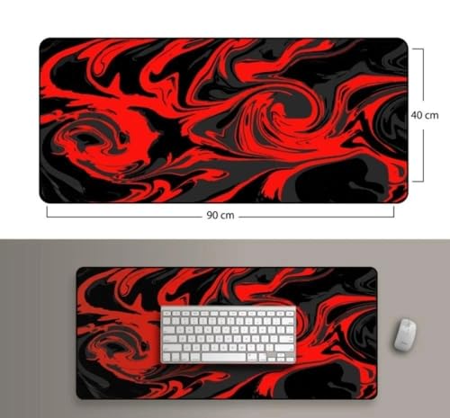 Image of Saco XXL Gaming Mouse Pad for PC - Large Desk Mat 900x400x3mm, Extended Non-Slip Rubber Base, Waterproof Surface, Liquid Wave Design, Big Keyboard Mouse Pad for Office & Home Setup