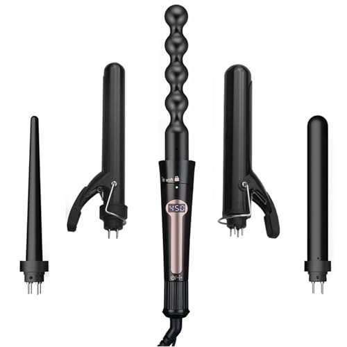 Image of Curling Iron, Curling Wand Set (Black, Curling Iron (0.35 inch -1.25 inch))