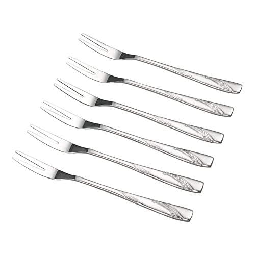 CHAMEEN 12 tenedores de fruta de acero inoxidable, tenedor de frutas de acero inoxidable, tenedores pequeños para tartas