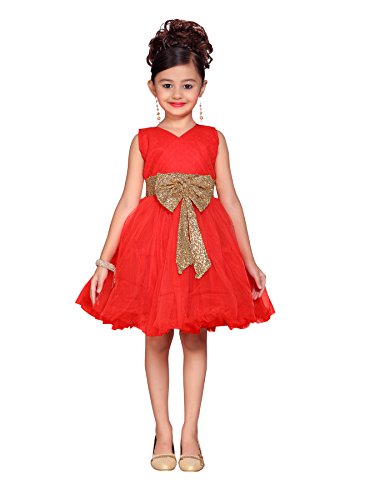 ADIVA Girl's Indian Party Wear Frock for Kids (G-4032-RED-30)