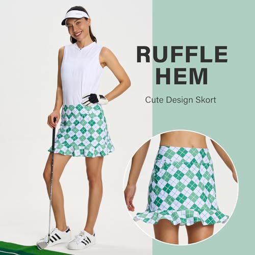 Image of M MOTEEPI Women's Golf Skorts with Pockets High Waisted Tennis Skirt for Women Built-in Shorts 2026 Summer Ruffle Swim Skirt