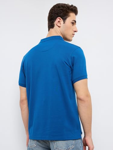 Image of Parx Men Regular Fit Solid Pattern Cotton Polyester Blend Half Sleeve Polo Neck Casual T-Shirt