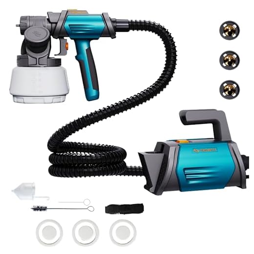Tilswall Pistola Pintura, 800W HVLP Pistola de Pintura de 1300 ml, 4 Boquillas de Latón, 3 Modos, Recarga Lateral de Pintura Contenedor, 120 DIN-s Pistolas para Pinturas, para Vallas, Paredes, Techos