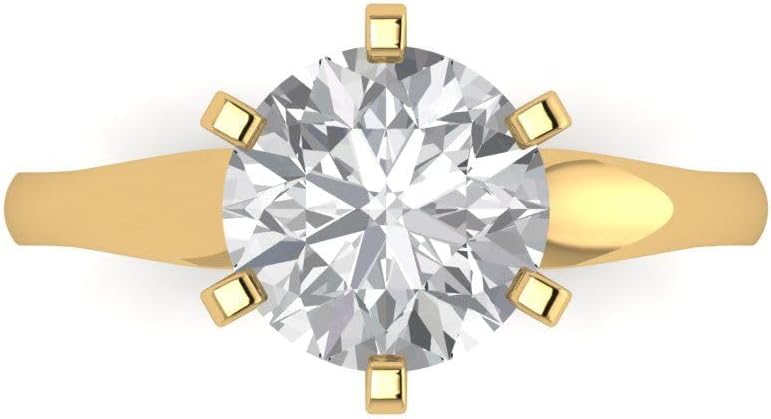 Clara Pucci 14K Solid Gold Engagement Ring for Women | 2.5 cttw Moissanite