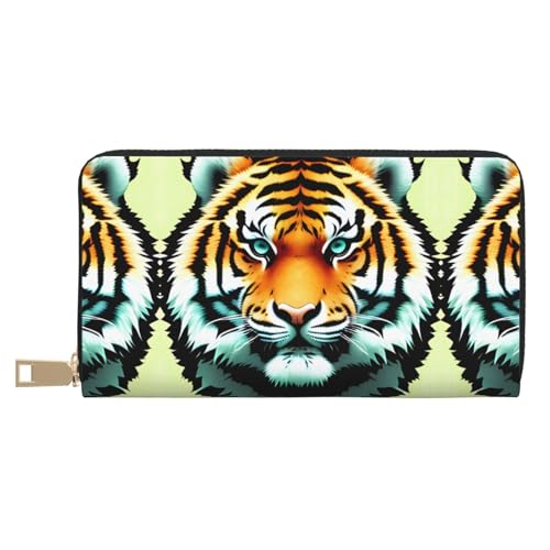 Monedero de mano moderno con espacio para móvil y llaves Little Fat Tiger Head