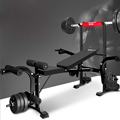 Sit Up Bench Adjustable Folding Weight Bench with Dip Station, Heavy Duty Multi Sit Up Workout Barbell Lifting Chest Press Home Gym Exercise Fitness，Black