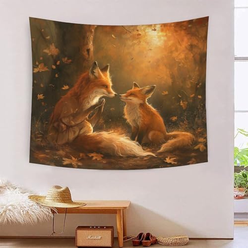 Tapisserie déco effet 3D renard pour créer un cocon chaleureux dans la chambre