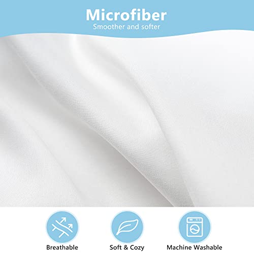 Image of TILLYOU Toddler Pillowcase 2 Pack with Zipper,Silky Soft Microfiber 13 inch x 18 inch Kids Travel Pillow Cases,White