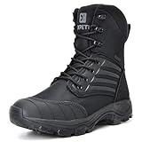 Picture of XPETI Mens Tactical Boots Waterproof Military Boots for Men Black Lightweight Combat Boot 8 Inches Size 12