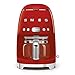 Smeg DCF02RDEU - Cafetière filtre Programmable - 10 tasses - 1050 W - Rouge