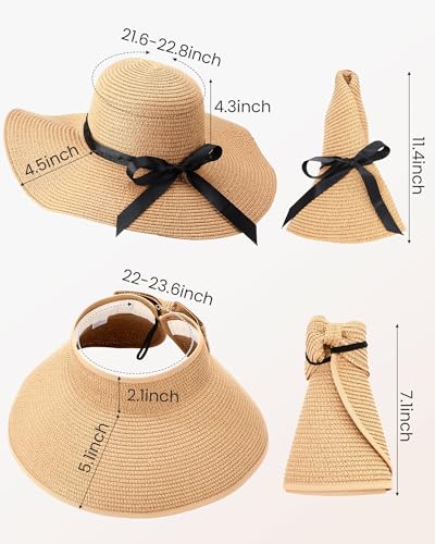 Set de 4 piezas sombrero y bolsa para playa mujer miniatura 4