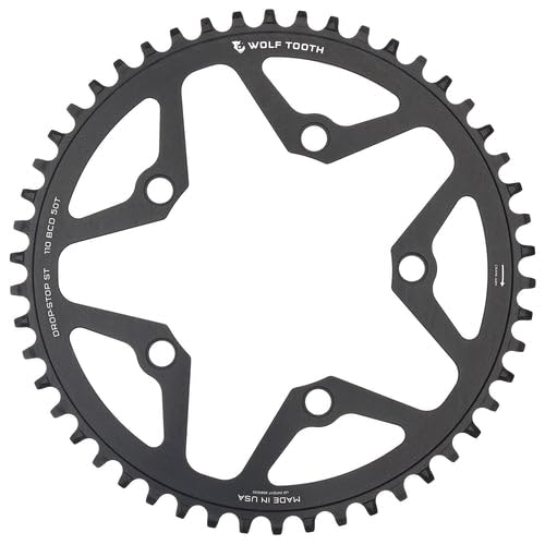 パーツ wolftooth 46t bcd 110 Aero 110 BCD Asymmetric 4-Bolt Chainrings for Shimano GRX
