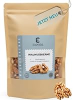 EXPRES Walnusskerne 1kg – Hochwertige geschälte Walnüsse roh & naturbelassen – Extra große Kerne – Perfekt für Küche, Backen & Snacks