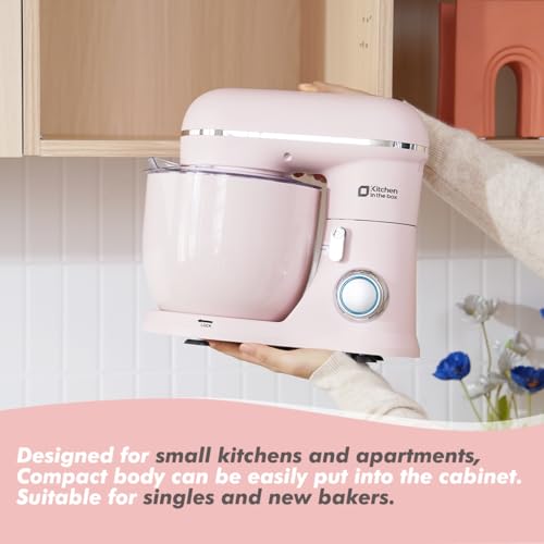 Kitchen in the Box Stand Mixer, 3.5QT Two Bowls Small Kitchen Electric Mixer, 10-Speed Portable Lightweight Matte Finish with Egg Whisk, Dough Hook, Beater (Rose Pink, 3.5QT) - Image 5