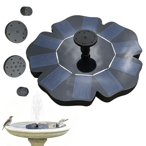 Fuente para Baño de Aves | Aspersor Flotante Floriforme con Forma de Flor - con 4 Boquillas Fuente Solar para Aves,para Estanque Exterior Jardín Trasero Paisaje de Villa