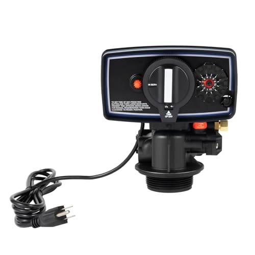 Water Softener Timer, 110V 12-Day Water Softener Control Valve with Clear Operation Panel, Automatic Time Clock Control Valve for Industrial Boilers, Heat Exchangers