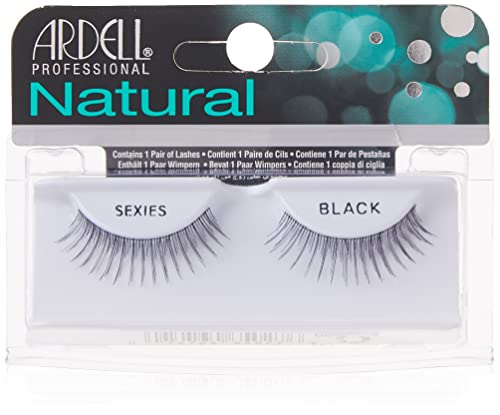 Ardell Pestañas postizas Naturales Sexies Black | Color Negro | Incluye pegamento | 1 par de pestañas