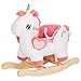 labebe Baby Rocking Horse with Seat Belt,Ride Unicorn Bouncer for Kid 6 Month -3 Years,Stuffed Animal Rocker,Riding Toy for Baby Girls, Nursery Birthday Gift