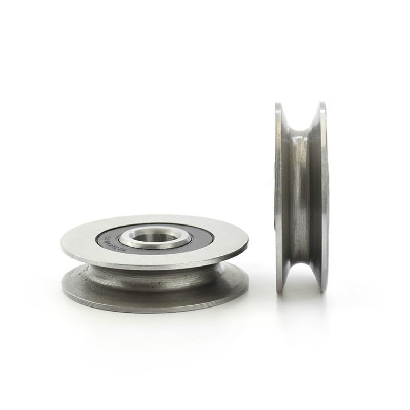 10/12 * 50 * 13mm 6301RS roulements en acier, U rainures V fond rond 5cm poulie, roue de guidage 6mm, roue de levage de câble métallique(10x50x13mm)