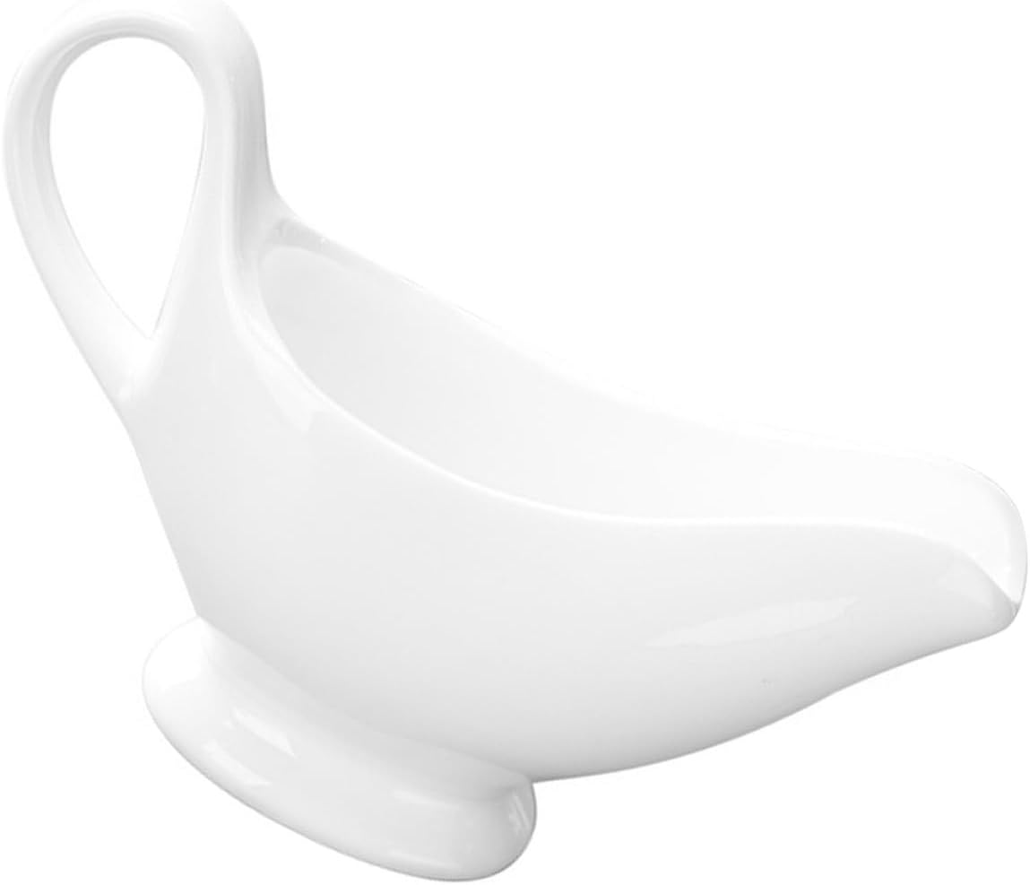 Ceramic Sauce Boat Pitcher with Handle, Small Size for Serving