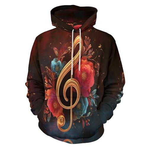 Pull à manches longues noir homme imprimé 3D avec sweat à capuche fantaisie
